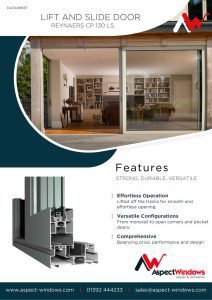 Reynaers CP 130 LS Lift and Slide Door Datasheet