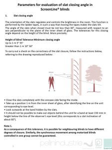 Uni-Blinds - Acceptability Parameters