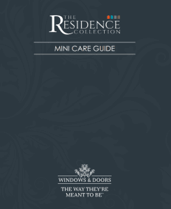 The Residence Collection - Mini Care Guide