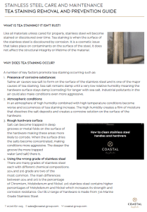 Stainless Steel Care and Maintenance - Tea Staining Removal and Prevention Guide