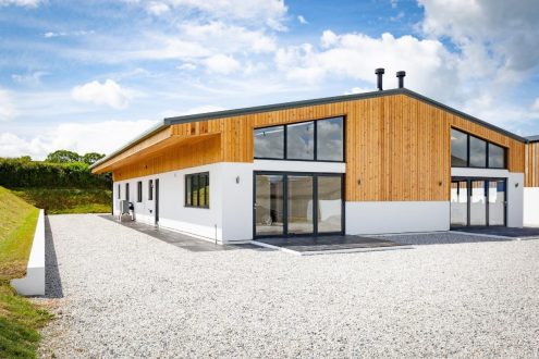 Three panel bi-fold configuration