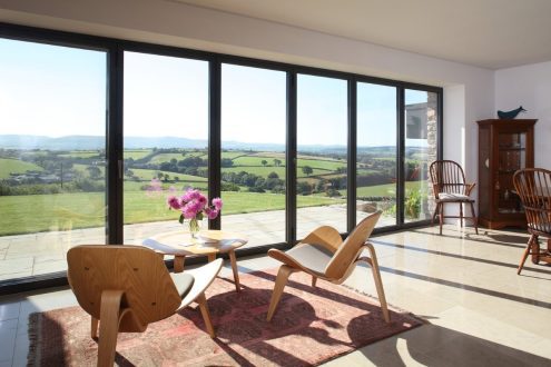 Bi-folding door configuration