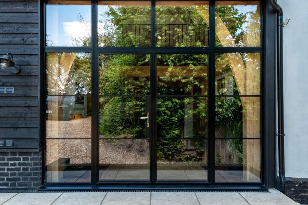 Floating Lock Aluminium Steel Look Door