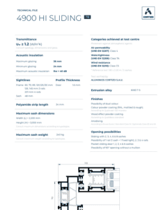 Cortizo 4900 HI Sliding Door – Product Specification