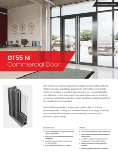 AluK GT55 NI Commercial Door – Data Sheet